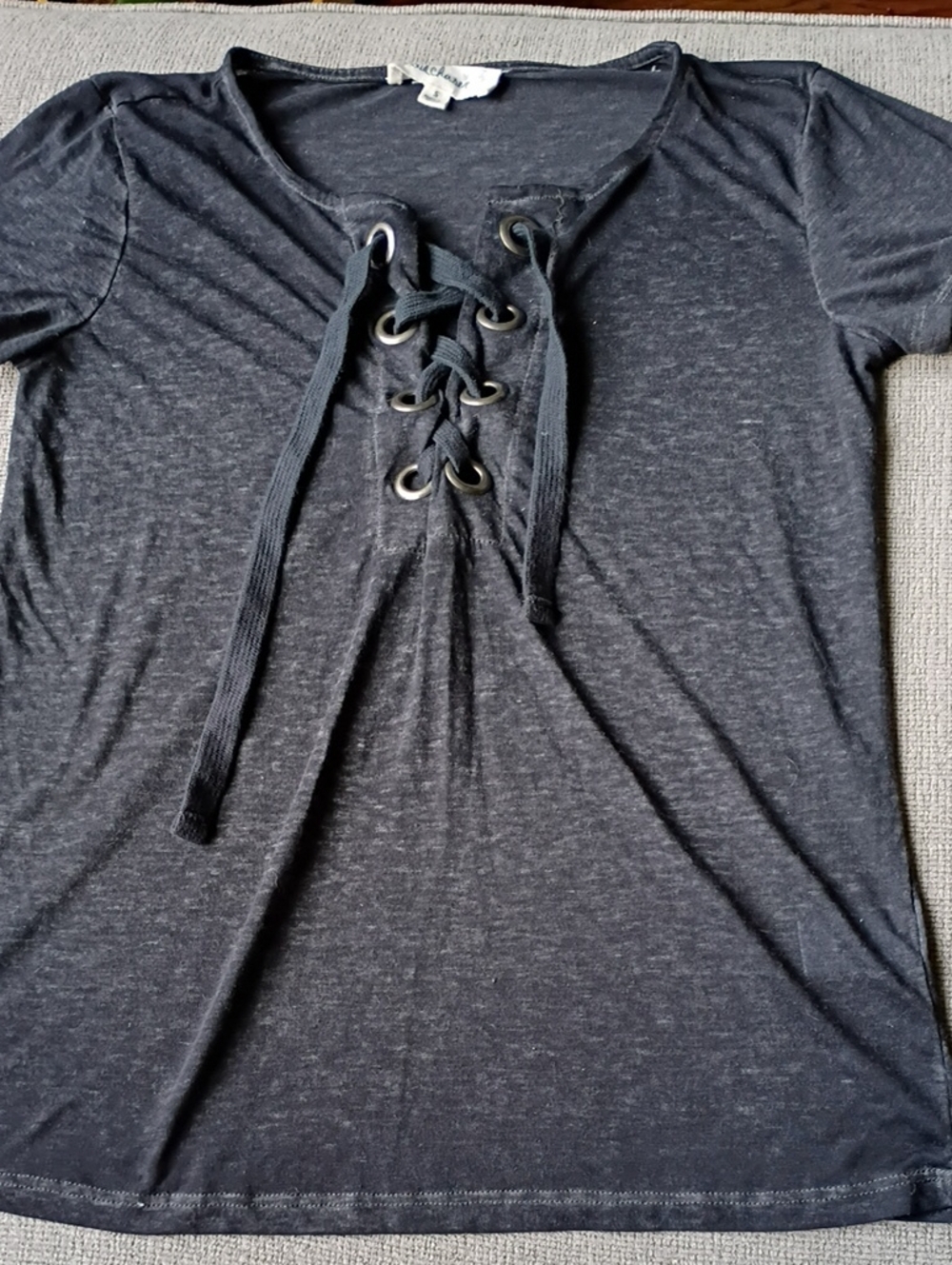 Cloud Chaser Sheer Lace Up Tee